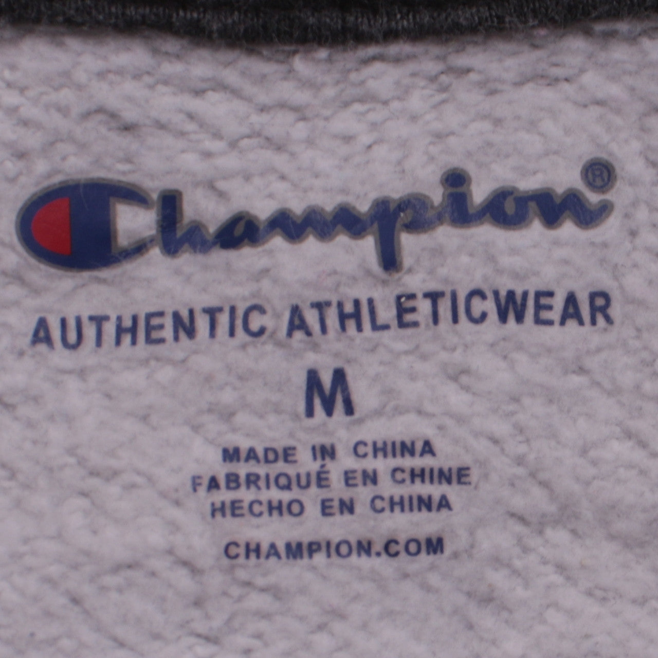 Champion Boys Grey Pullover Hoodie M Fleece Lined Logo Sweatshirt