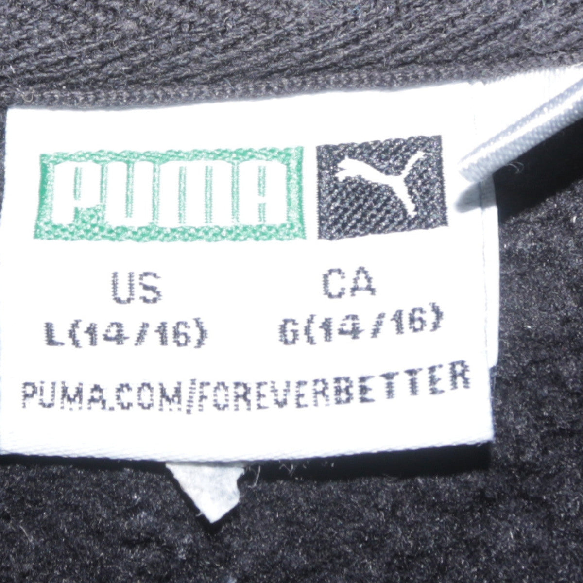 PUMA Teens Black Pullover Hoodie L Logo Cotton Sweatshirt