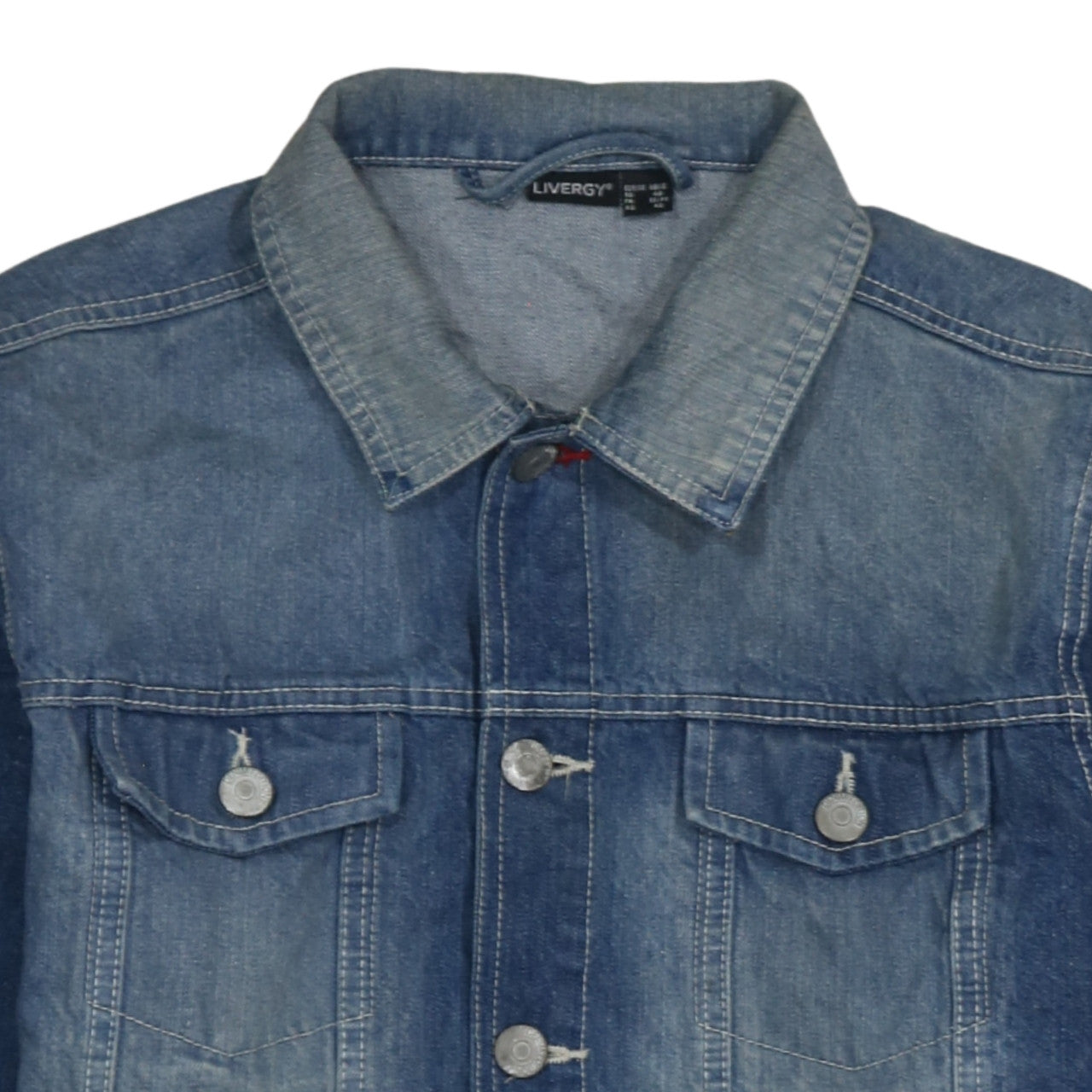 Livergy Men's Blue Denim Basic Jacket Size S 38in Cotton Casual