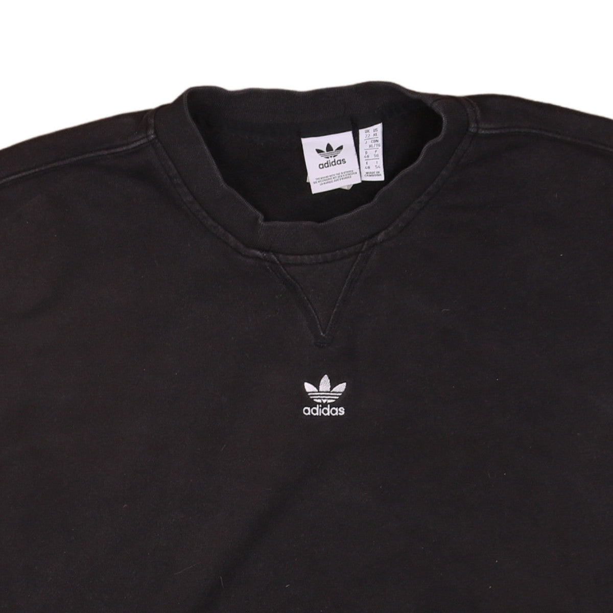 Adidas Womens Black XL Pullover Sweatshirt Crew Neck Classic Logo