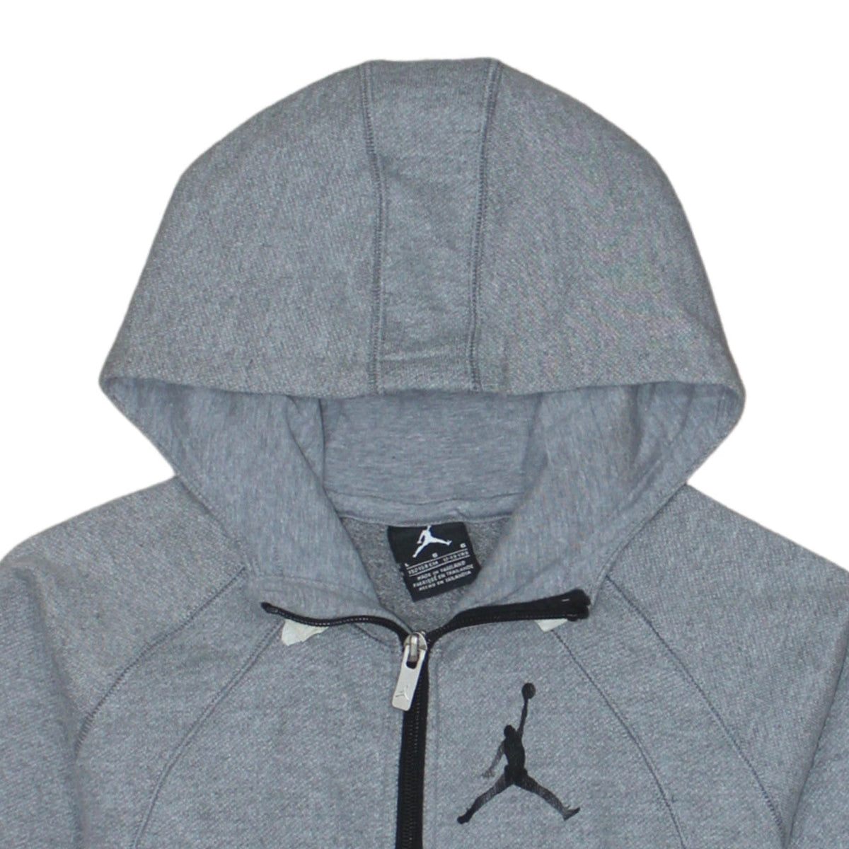 Jordan Boys Grey Full Zip Hoodie 12-13 Years Cotton Blend Fleece