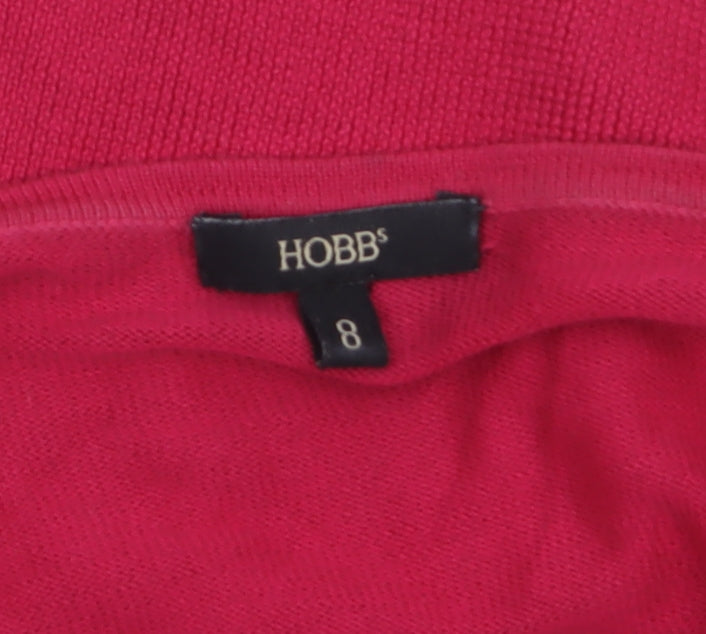 Hobbs Women's Pink Cotton V-Neck Cardigan Size 8