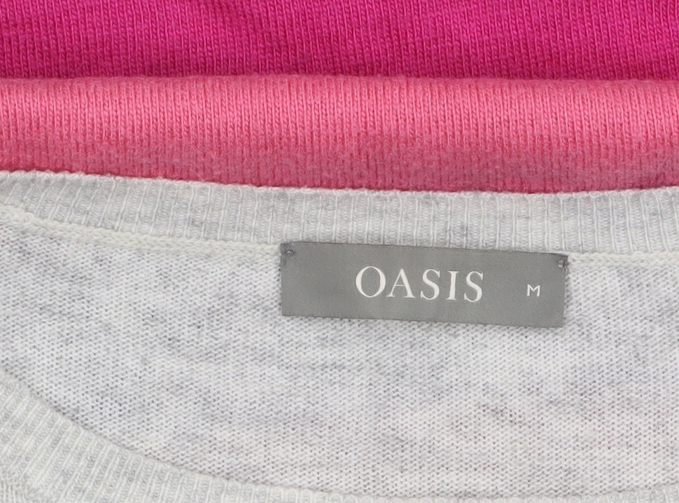 Oasis Women’s Multicoloured Striped Crew Neck Pullover Jumper M