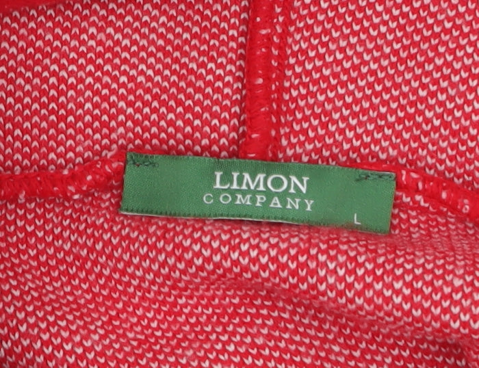 Limon Company Women’s Red Hooded Pullover Jumper Size L Angel Design
