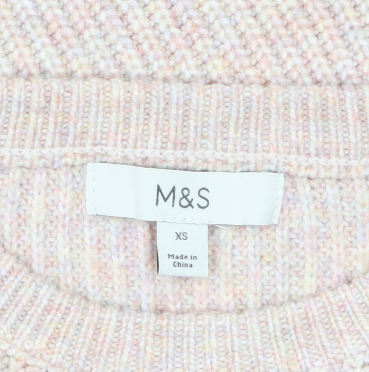 Marks & Spencer Women's Beige Chunky-Knit Pullover Jumper XS