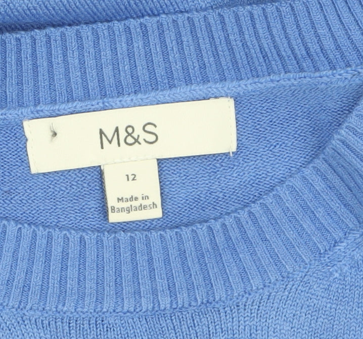 Marks & Spencer Women’s Blue Acrylic Crew Neck Jumper Size 12