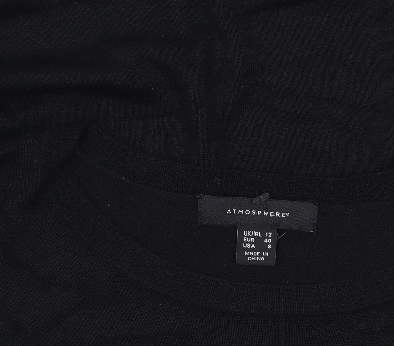Atmosphere Women's Black Size 12 Crew Neck Long Sleeve Pullover Jumper