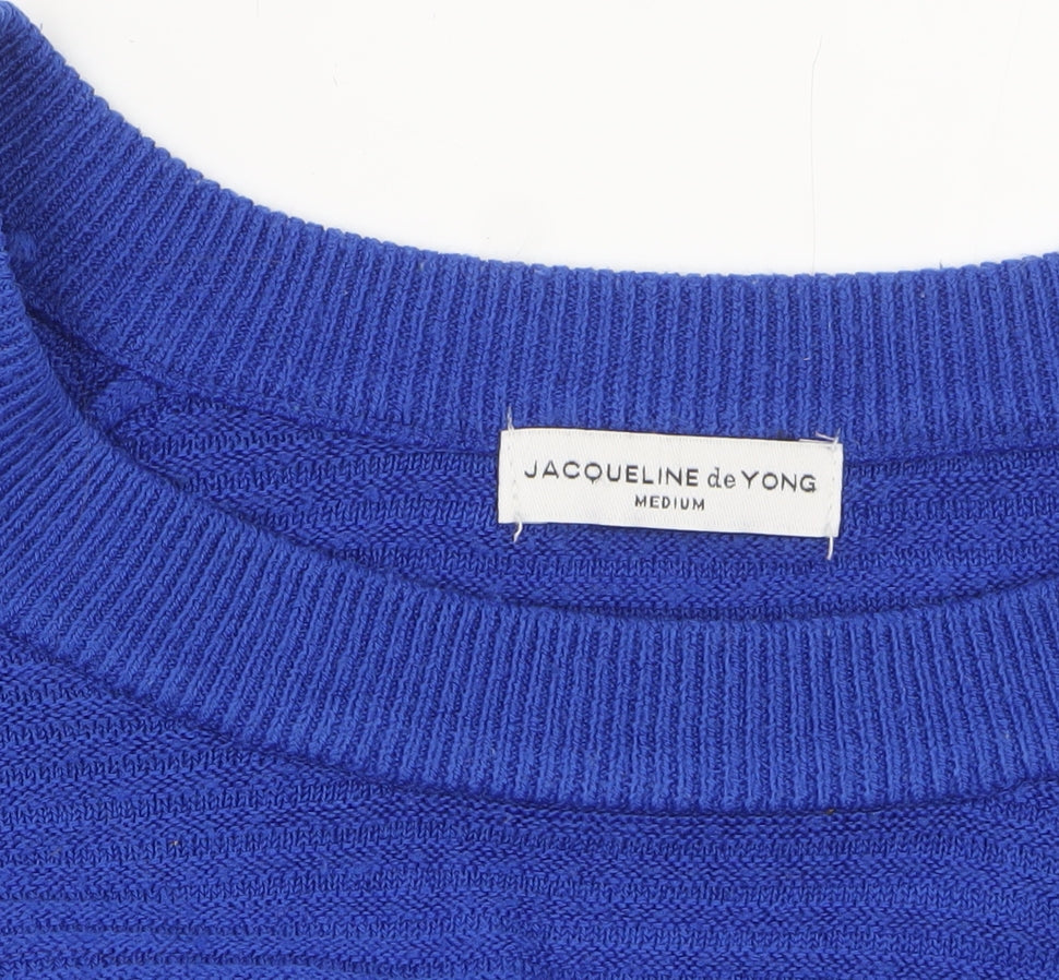 Jacqueline de Yong Women's Blue M Crew Neck Knit Jumper