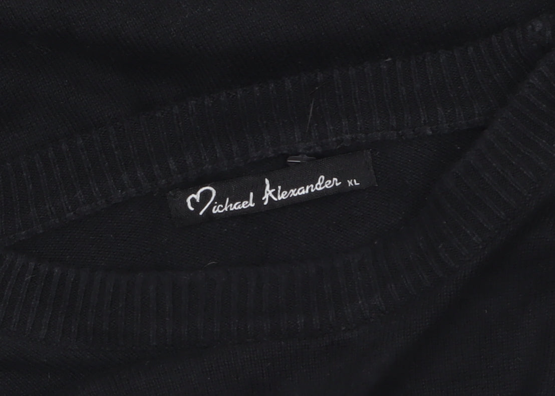 Michael Alexander Women's Black Cotton Crew Neck Jumper XL