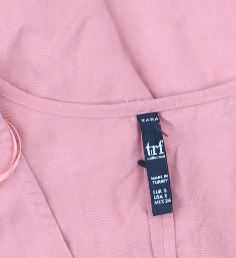 Zara Women Pink Short Sleeve Shift Dress Size 8