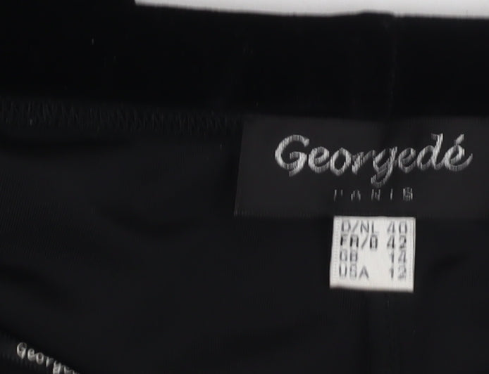 Georgedé Paris Women’s Black Velvet Leggings Size 12