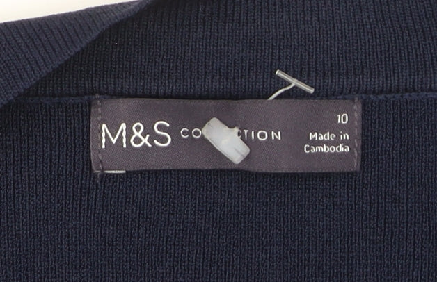 Marks & Spencer Womens Blue Size 10 Knit Open Cardigan