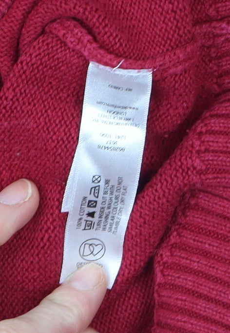 Maine New England Men's Red Cotton Crew Neck Jumper Size S