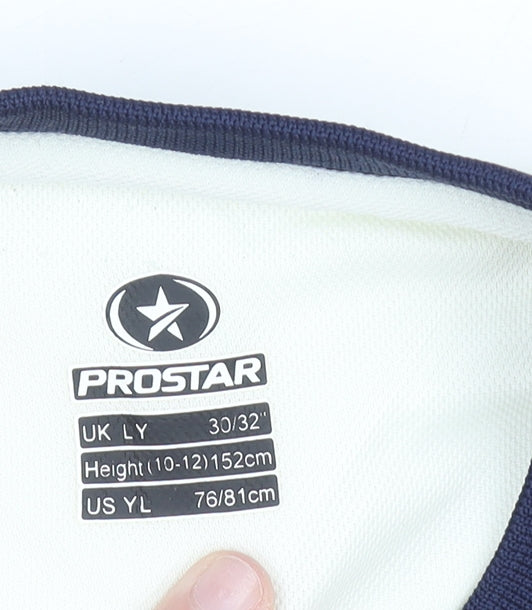 Prostar Teens Ivory V-Neck Long Sleeve Sweatshirt 30/32 Polyester Sportswear