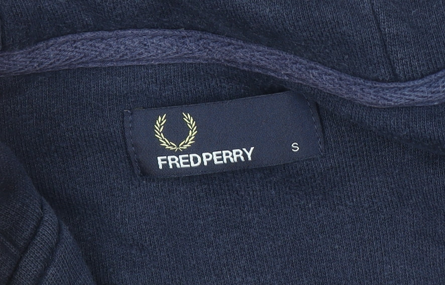 Fred Perry Men's Blue Full Zip Hoodie Size S Cotton Classic