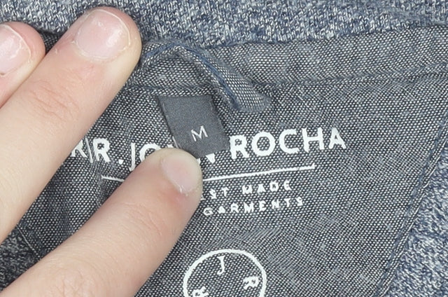 RJR John Rocha Men’s Grey Cotton Short Sleeve Polo Shirt Size M