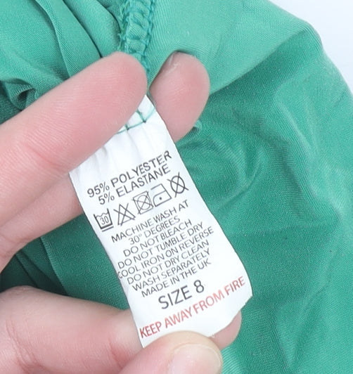 I SAW IT FIRST Women’s Green Size 8 Ruched Bodycon Midi Dress