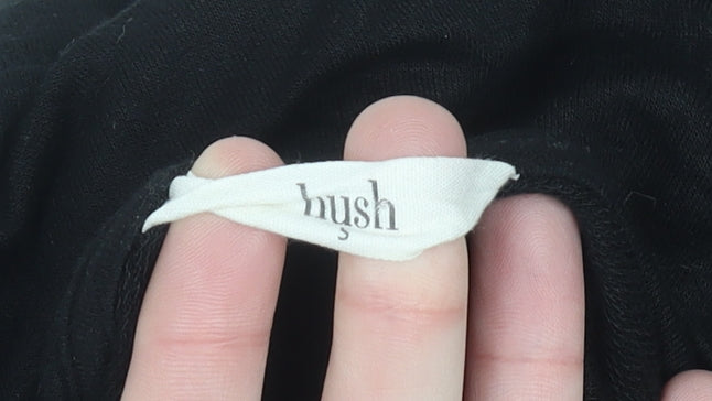 Hush Women's Black Relaxed Fit Long Sleeve Jersey T-Shirt Size L