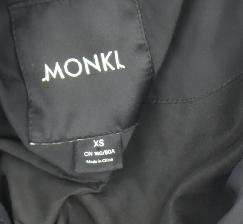 Monki Women's Black XS Puffer Jacket Hooded Winter Coat