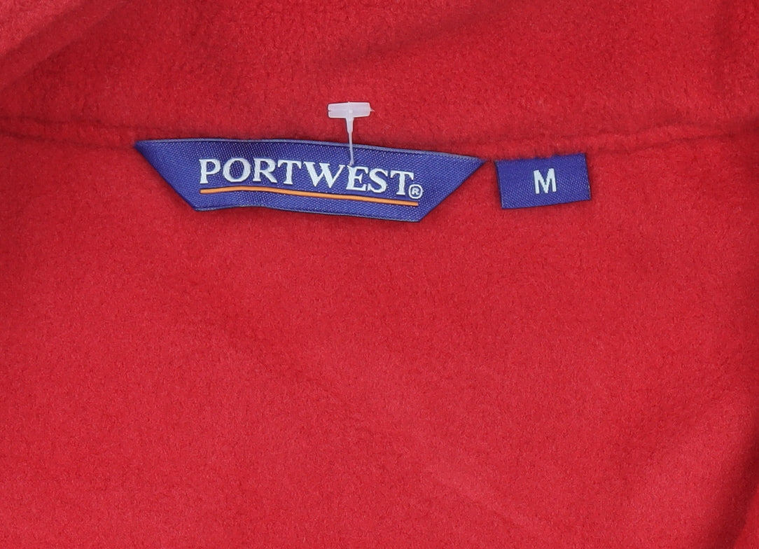 Portwest Men's Red Fleece Full Zip Outdoor Jacket M