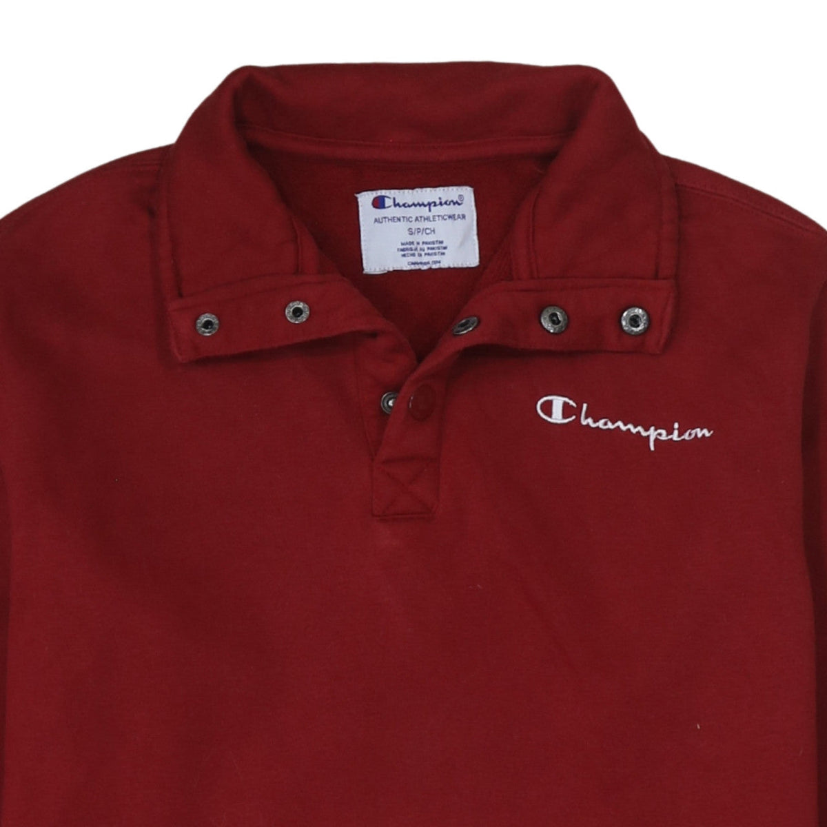 Champion Men's Red Henley Sweatshirt Size S Authentic Athleticwear