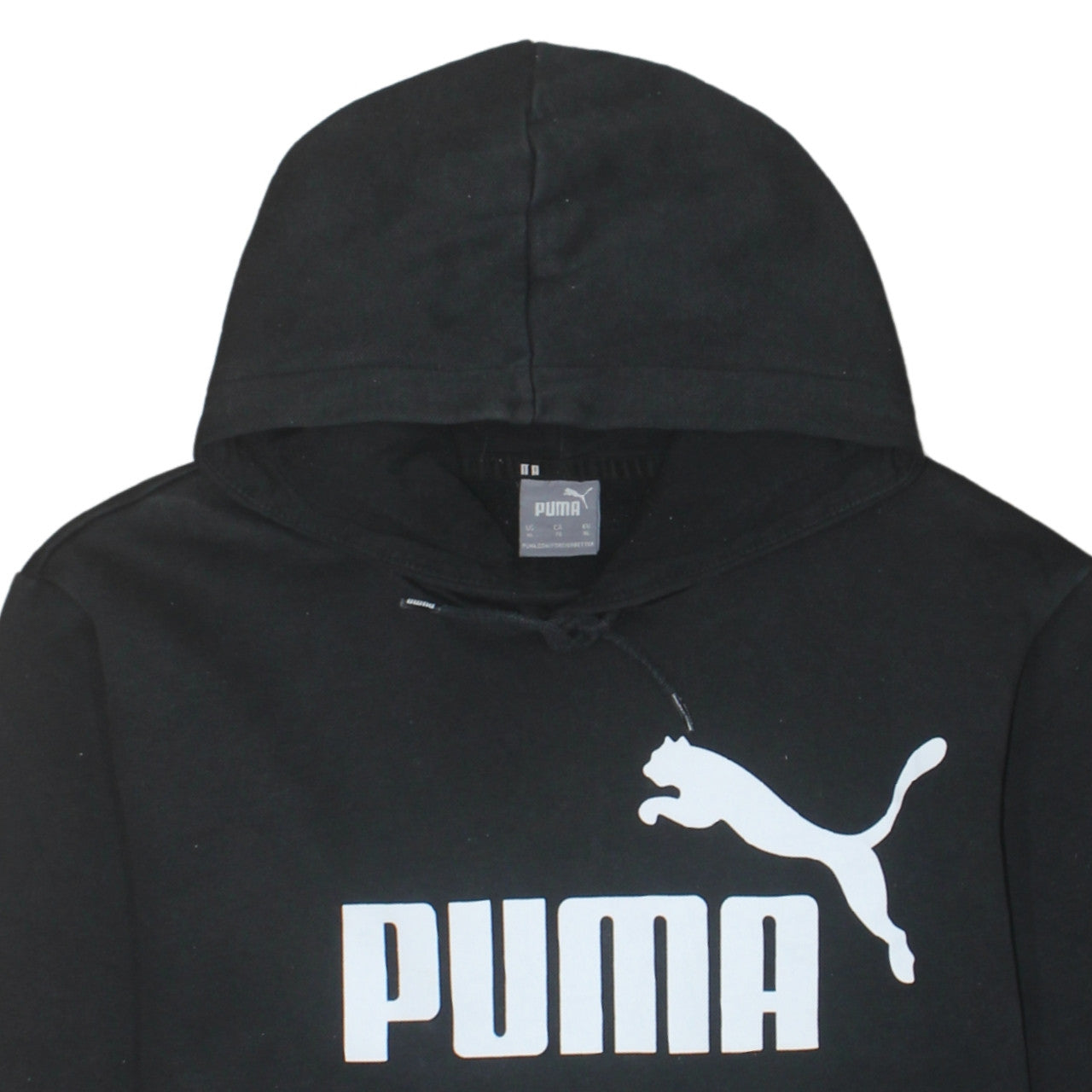 Puma Men's Black XL Pullover Hoodie with Logo Print