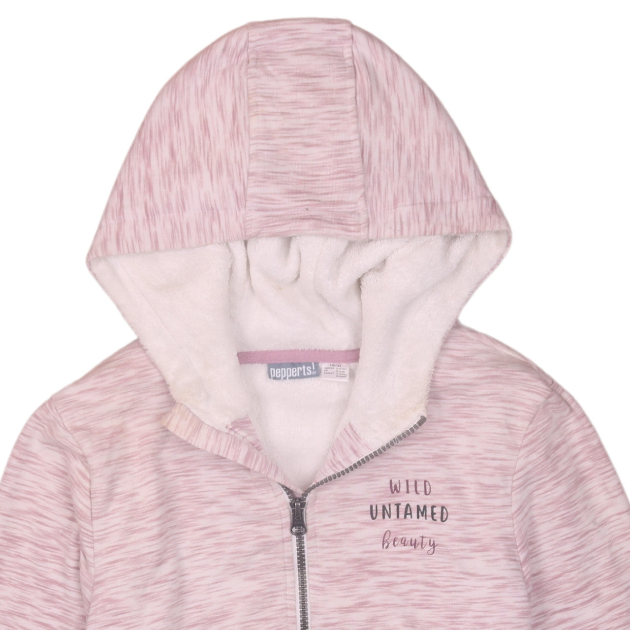 Pepperts Teens Pink Full Zip Hoodie 158/164 Lined Soft Fleece