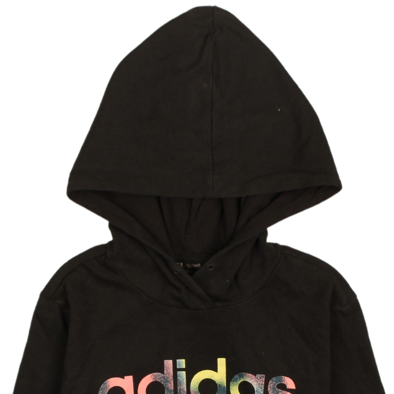 Adidas Women's Black Pullover Hoodie Size M Rainbow Logo Climalite