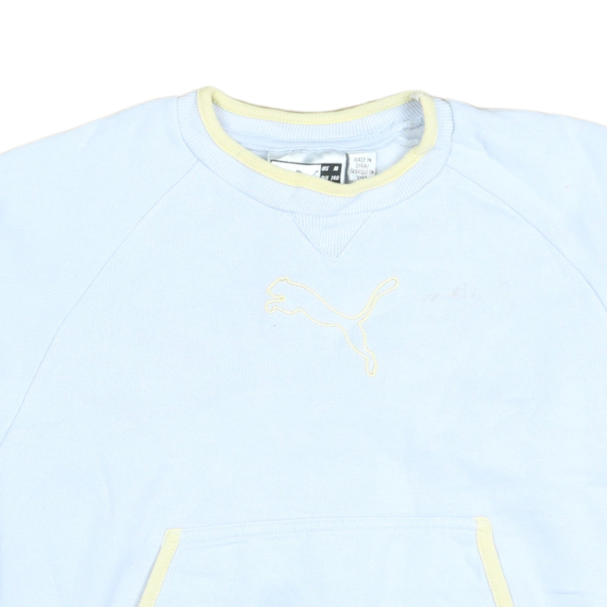 Puma Girls Blue Pullover Sweatshirt 10 Years Logo Crew Neck Fleece
