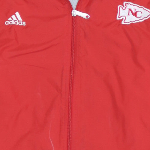 Adidas Men's Red XL Windbreaker Jacket Football Sports Zip Up