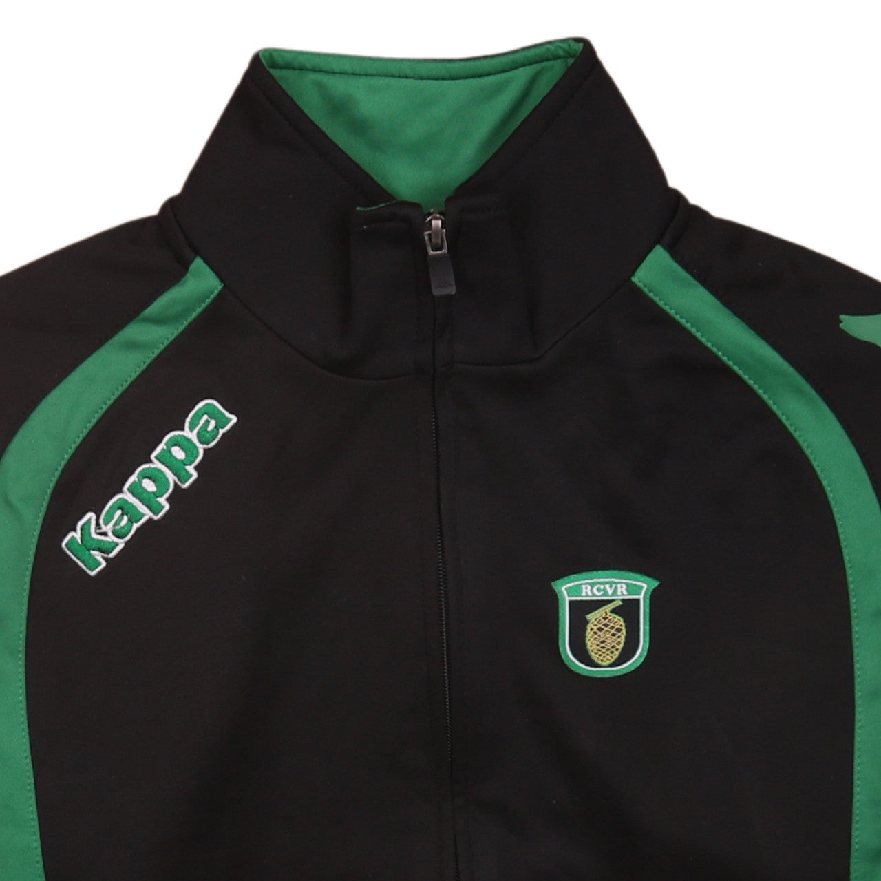 Kappa Boys Black Green Full Zip Hoodie 14 Years 164cm Athletic Style