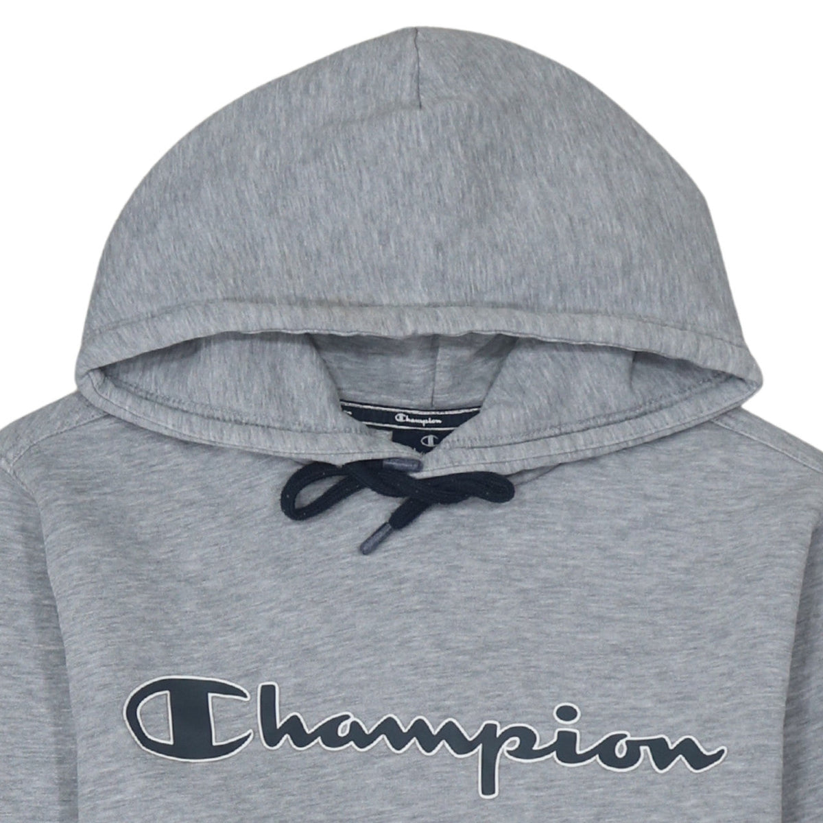 Champion Men's Grey Small Pullover Hoodie with Logo Print