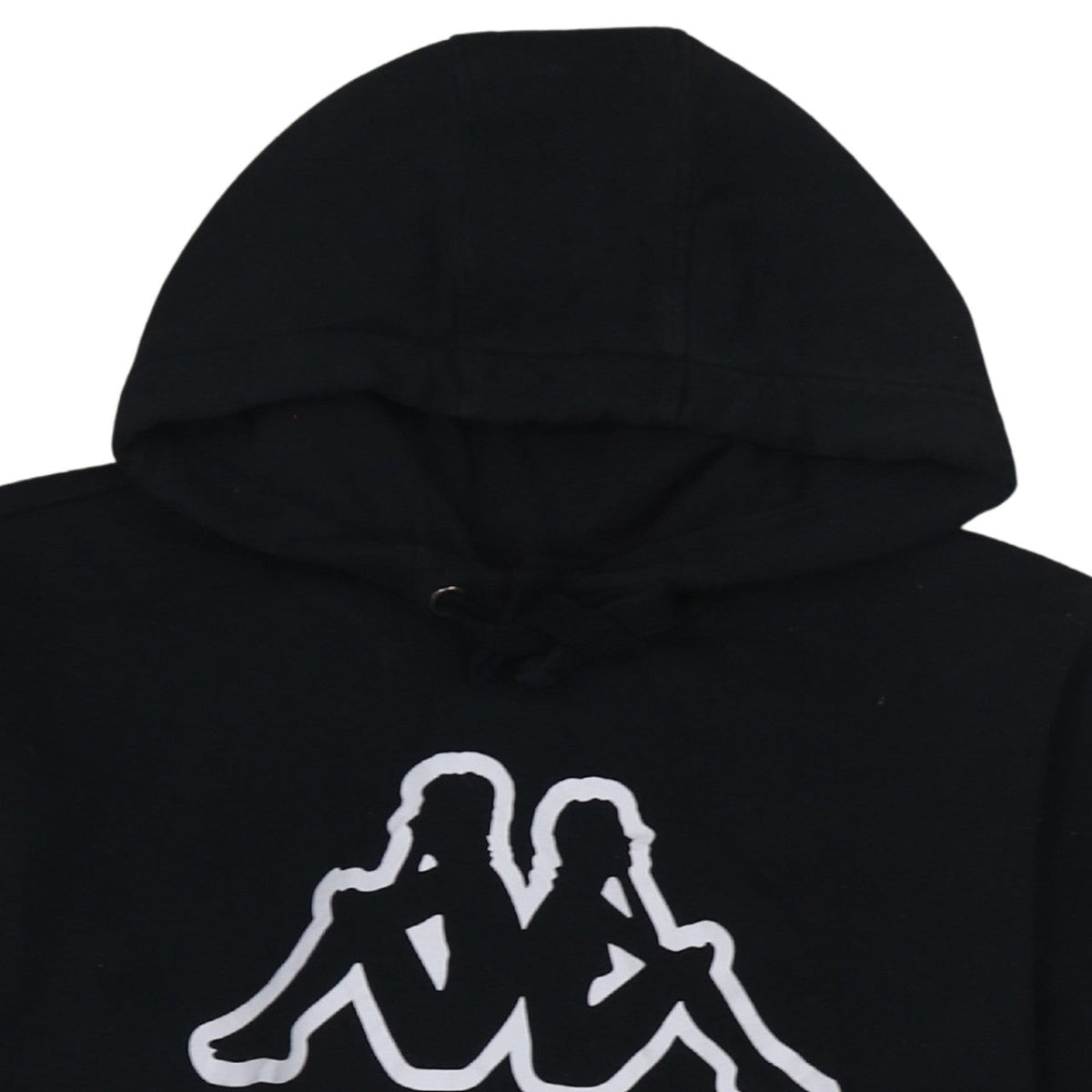 Kappa Men's Black Pullover Hoodie Size L Graphic Logo Fleece