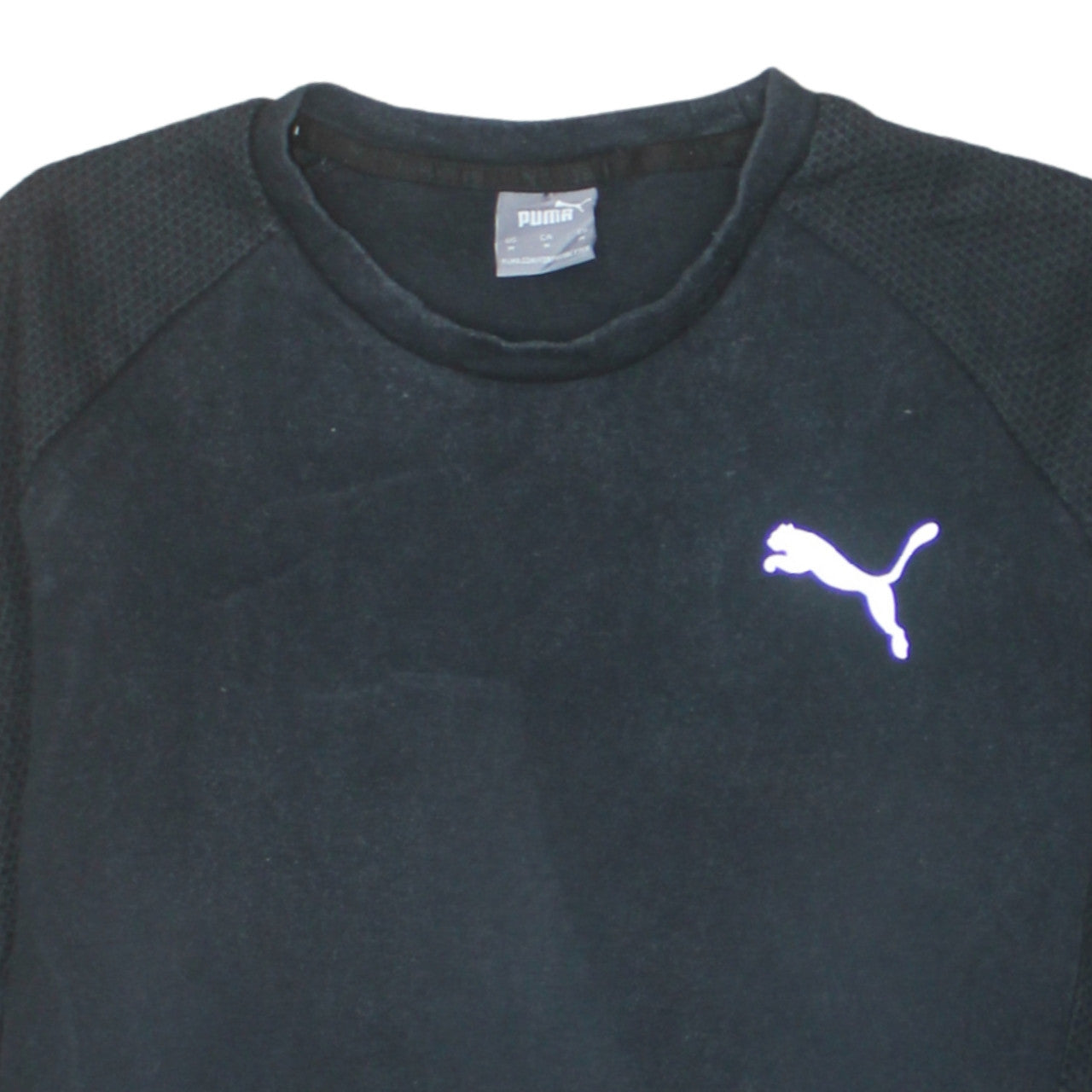 Puma Men's Black Cotton Crew Neck Long Sleeve Sports Sweatshirt M