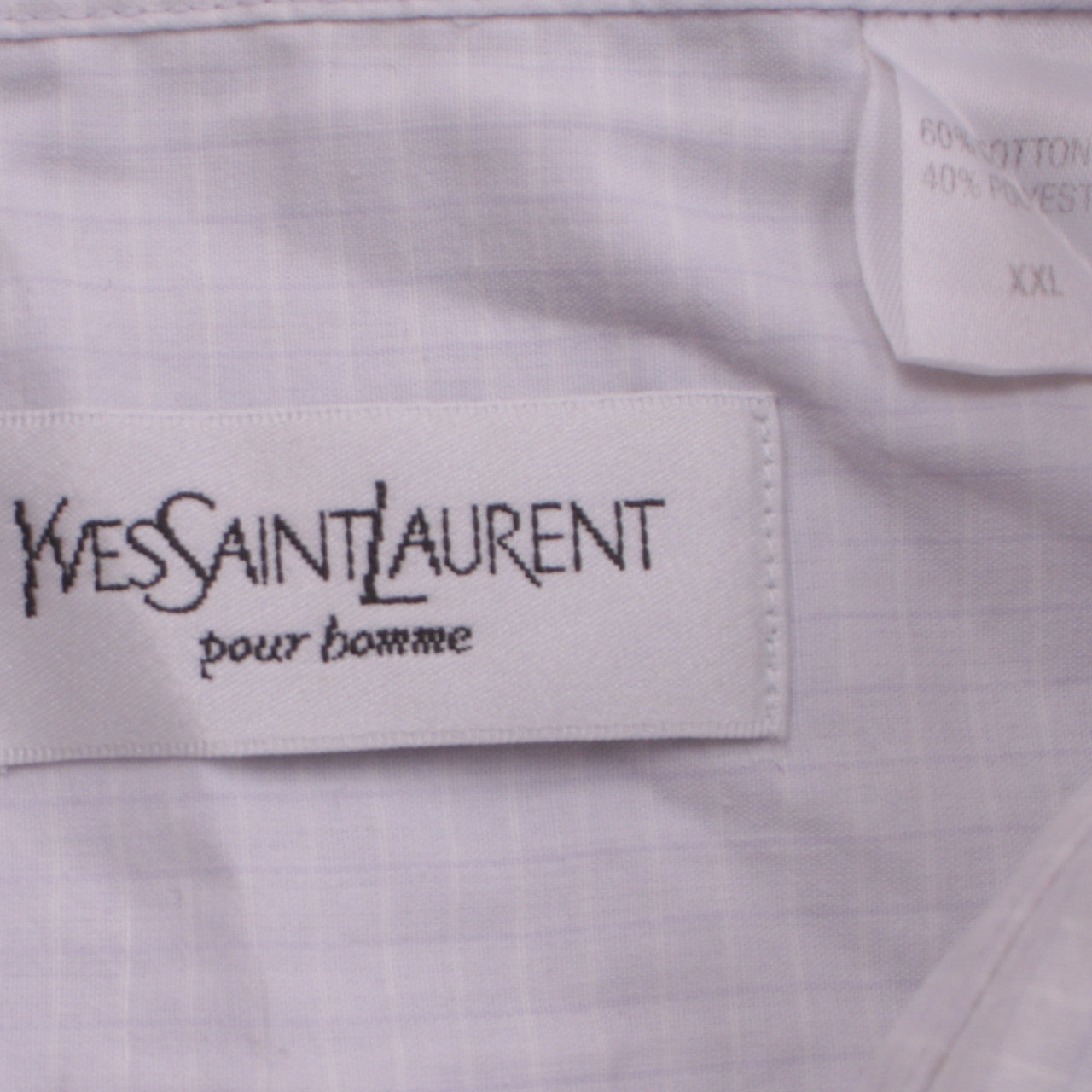 Yves Saint Laurent Men's White Short Sleeve Button-Up Shirt 2XL