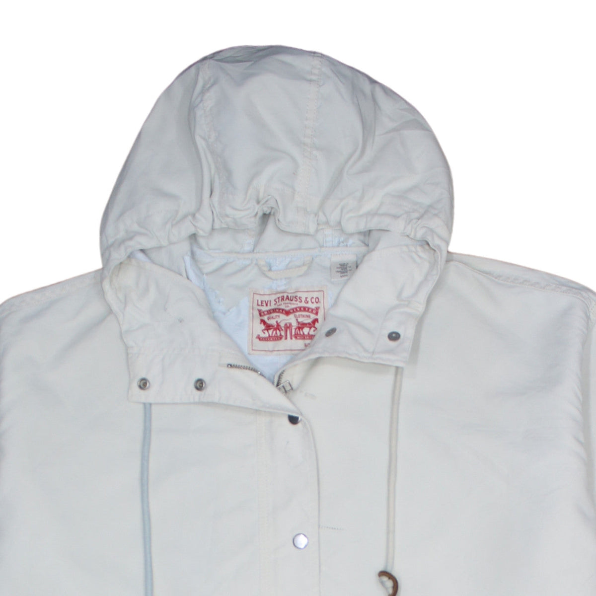 Levi Strauss & Co. Men's White Cotton Parka Coat Size S Hooded