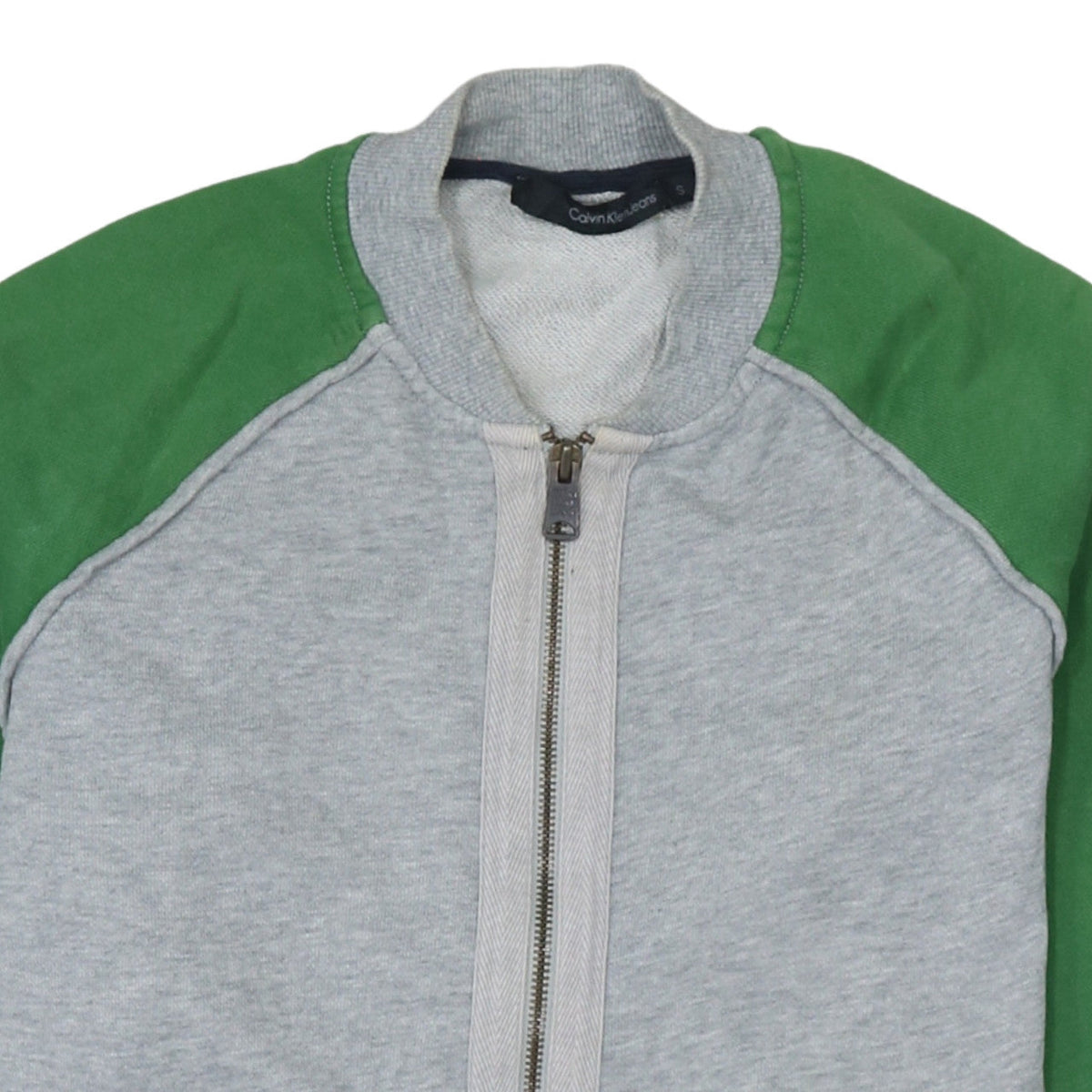 Calvin Klein Jeans Men's Grey & Green Full Zip Sweatshirt S