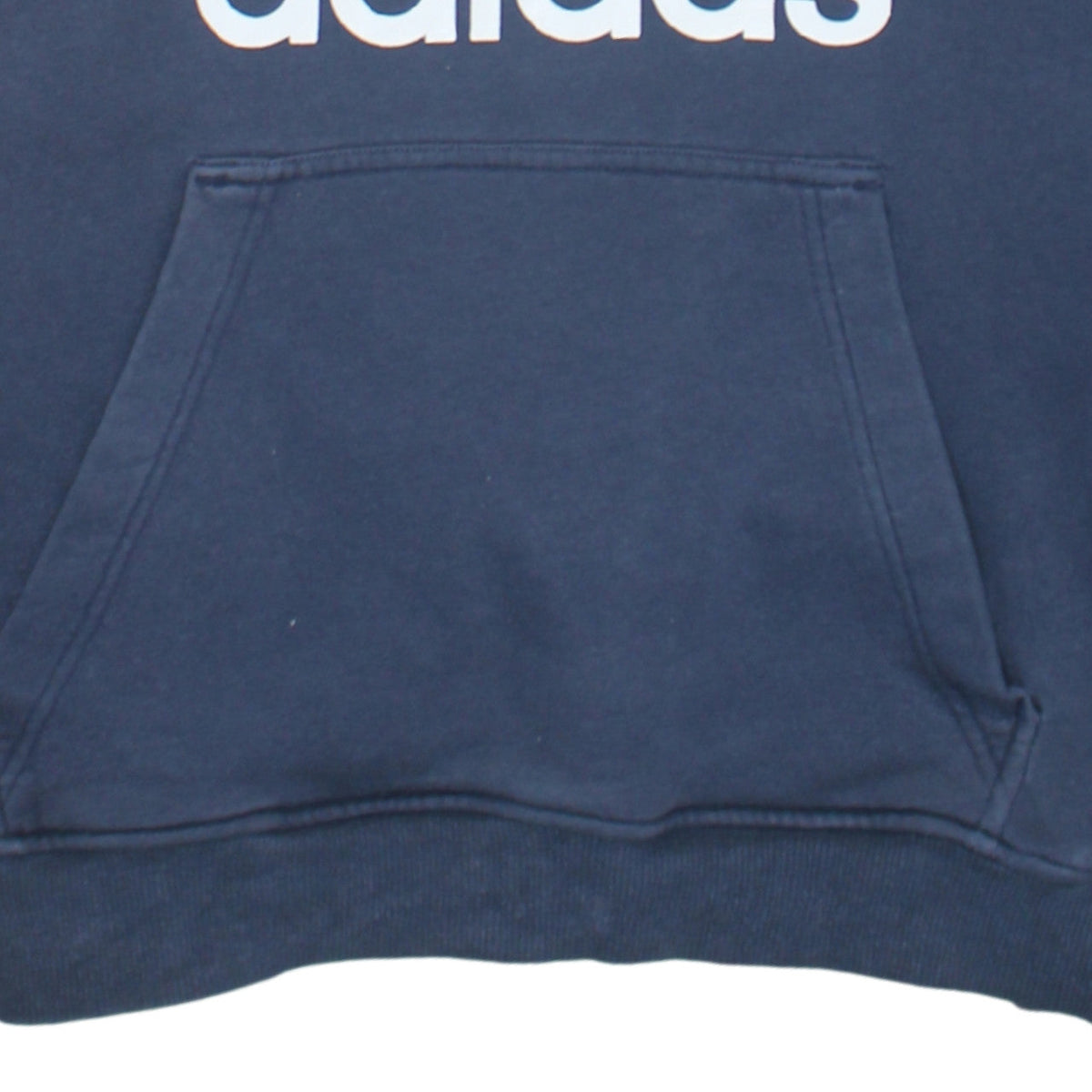 Adidas Mens Blue Pullover Hoodie L Logo Graphic Fleece Sweatshirt