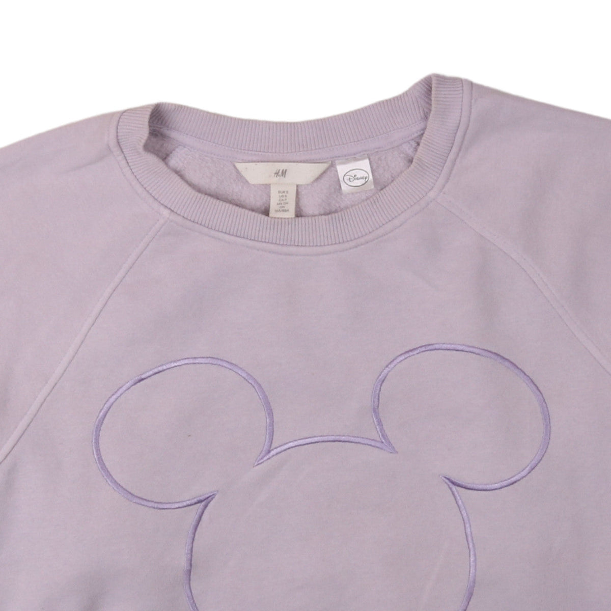 H&M Disney Women Purple Mickey Mouse Sweatshirt Size S Crew Neck Pullover