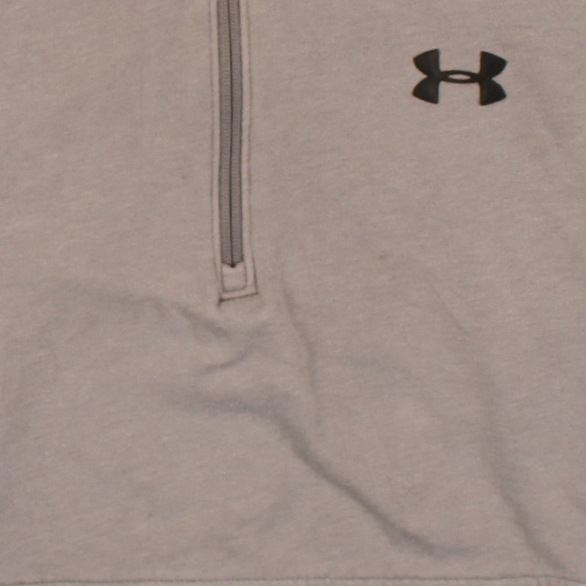 Under Armour Mens Beige 1/2 Zip Hoodie L Regular Fit Sports Fleece