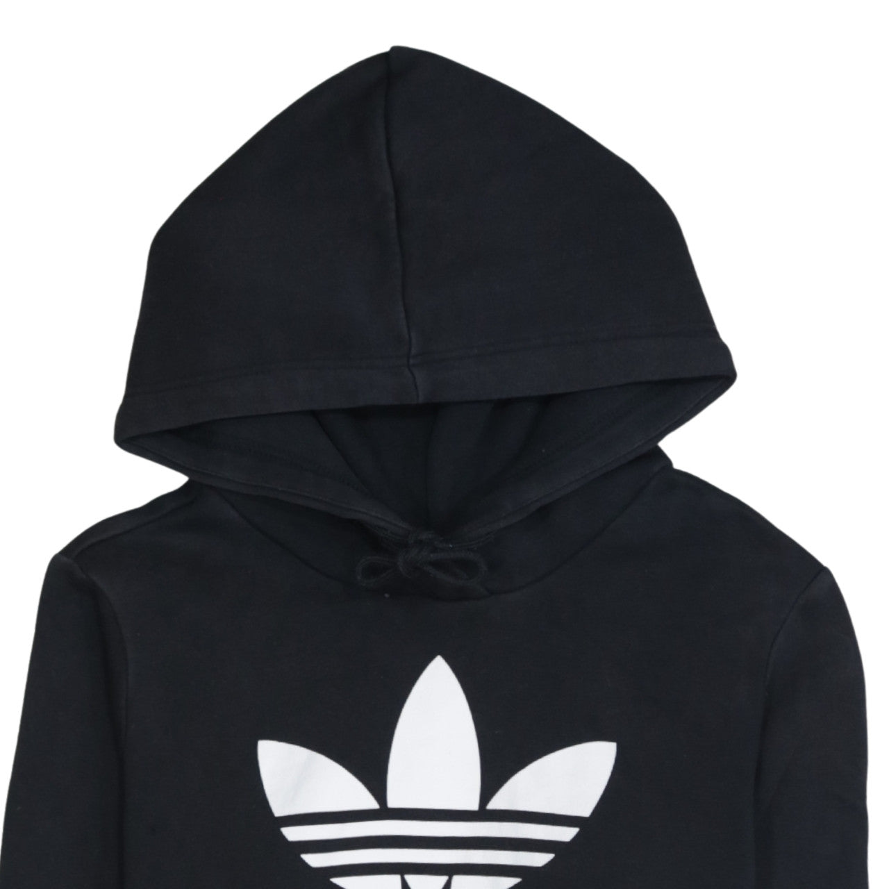 Adidas Womens Black Size 12 Pullover Hoodie with Logo Print