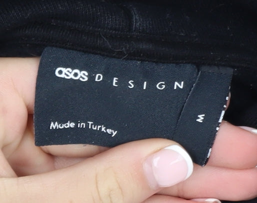 ASOS DESIGN Womens Black Cotton Pullover Hoodie M 40in Chest