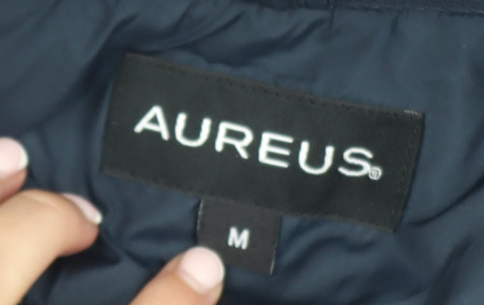 Aureus Mens Blue 1/4 Zip Lightweight Windbreaker Jacket Size M
