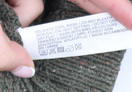 FatFace Women’s Green Cable-Knit Cotton Jumper Size 8