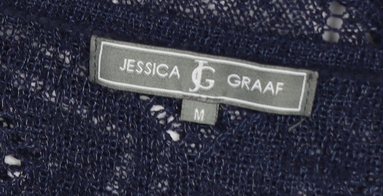 Jessica Graaf Women's Blue Open-Knit Cardigan M