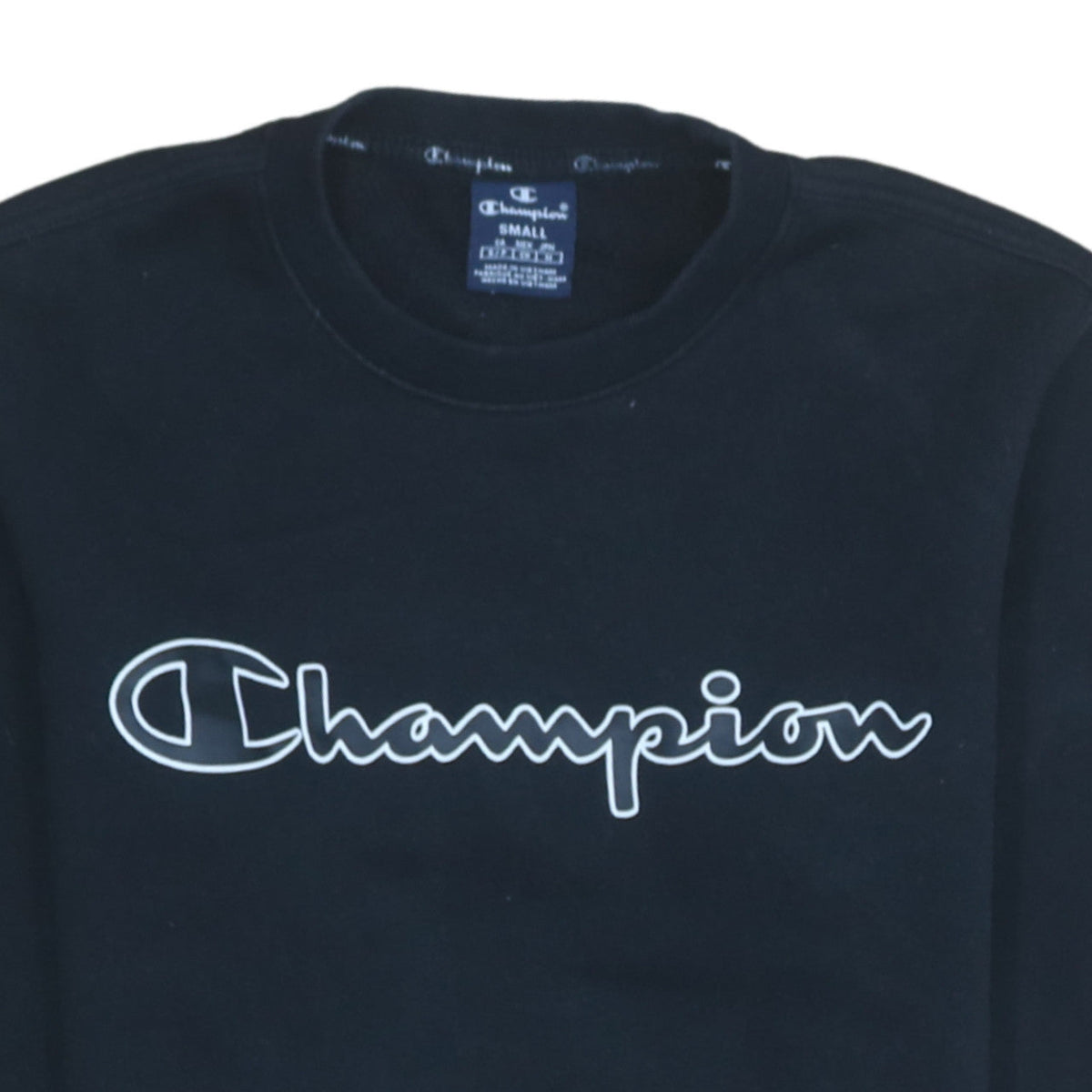 Champion Men's Black Small Crew Neck Pullover Sweatshirt