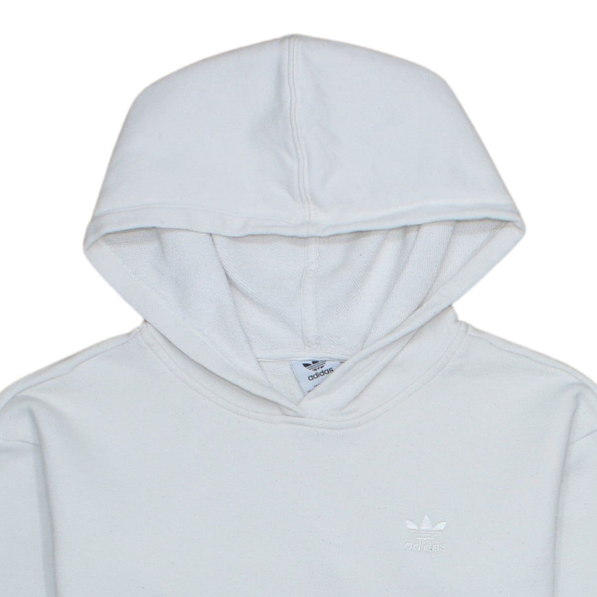 Adidas Women White Pullover Hoodie XS Cotton Logo Sweatshirt