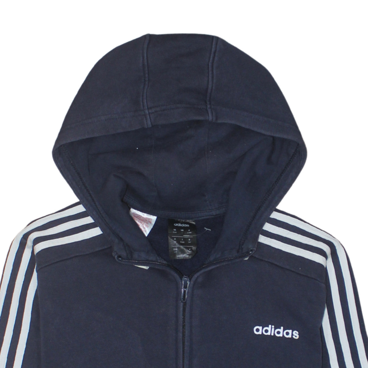 Adidas Boys Navy Blue Full Zip Hoodie Age 13-14 Years Lined Sportswear