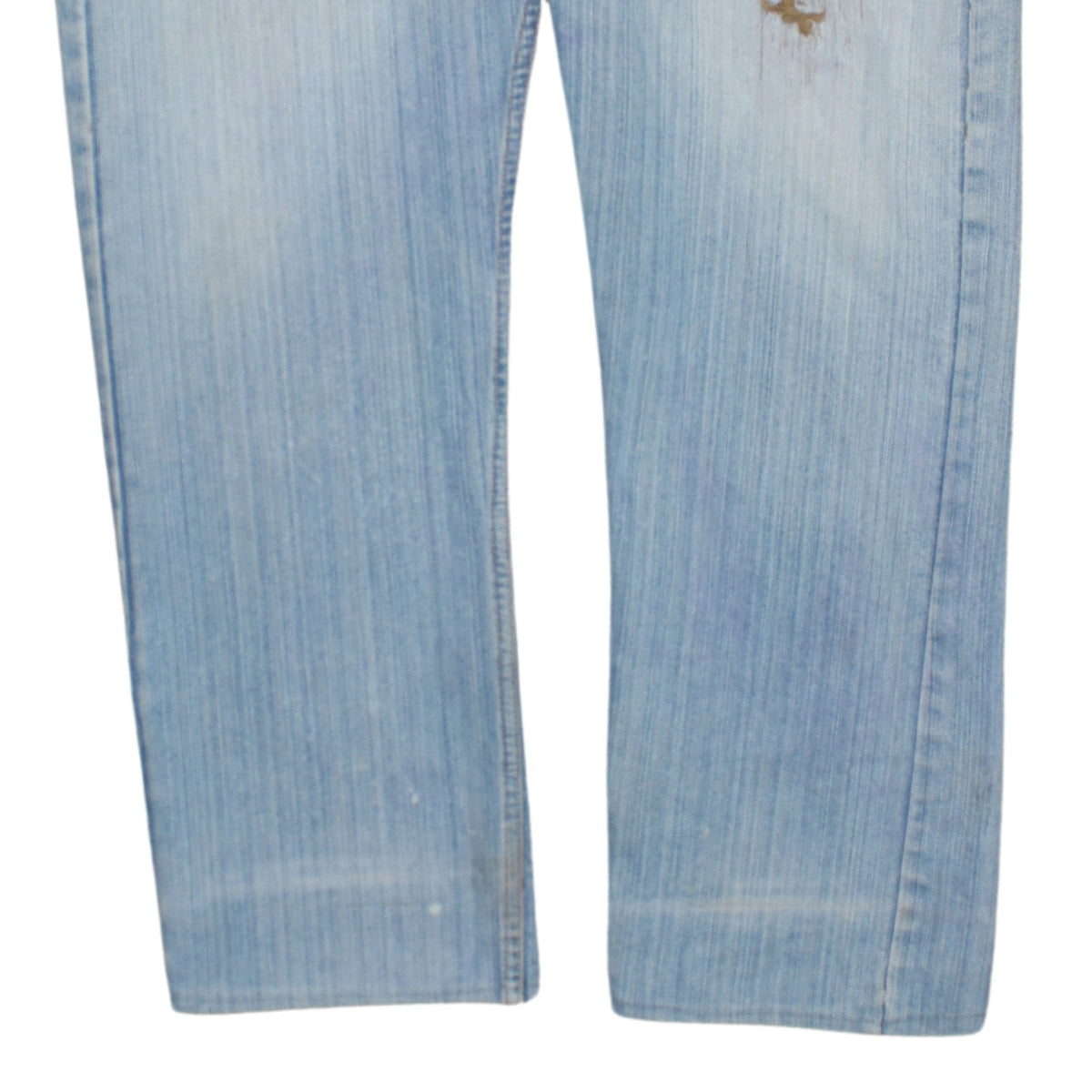 Levi's 501 Men's Blue Light Wash Distressed Straight Denim Jeans 36W 32L