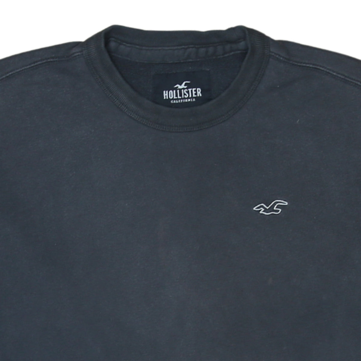 Hollister Men's Black Crew Neck Pullover Sweatshirt XS